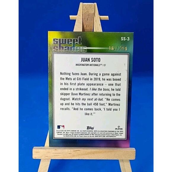 Juan Soto Sweet Shades Black Refractor #SS-3 Topps 2022 SP 183/299 - Picture 4 of 8